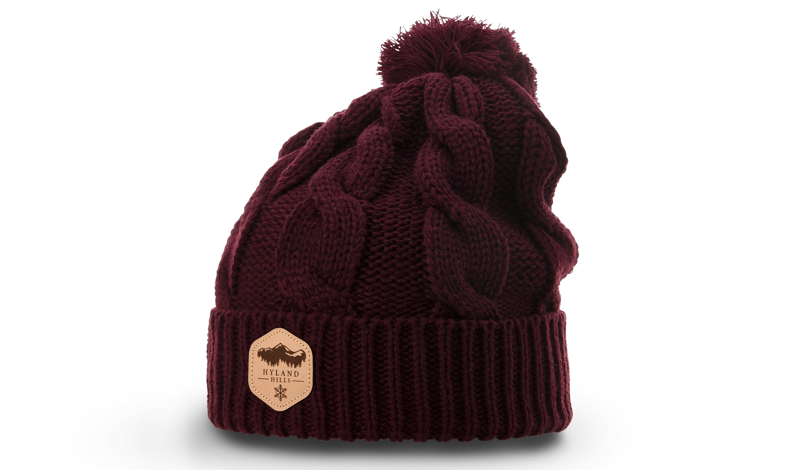 CHUNK TWIST KNIT BEANIE W/ CUFF & POM