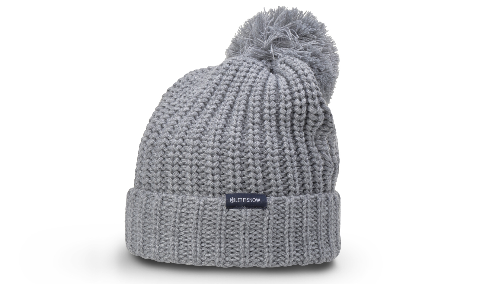 CHUNK CABLE BEANIE W/ CUFF & POM