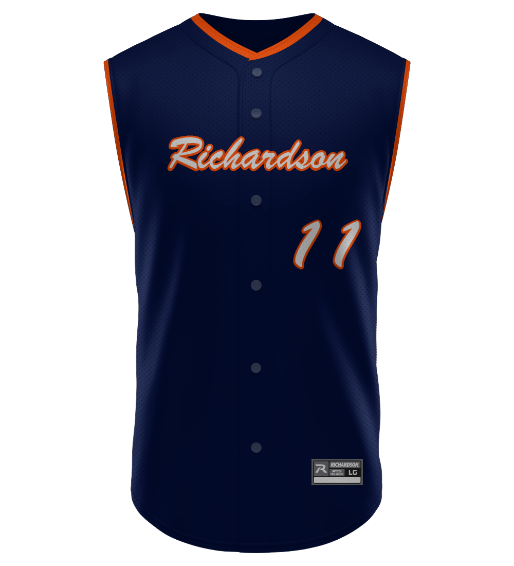PRO SELECT Hypr Twill Full Button Sleeveless Jersey Design 02