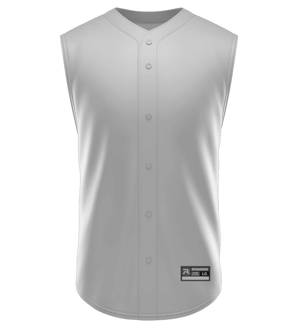 PRO SELECT Sublimated Faux Full Button Sleeveless Jersey BLANK TEMPLATE