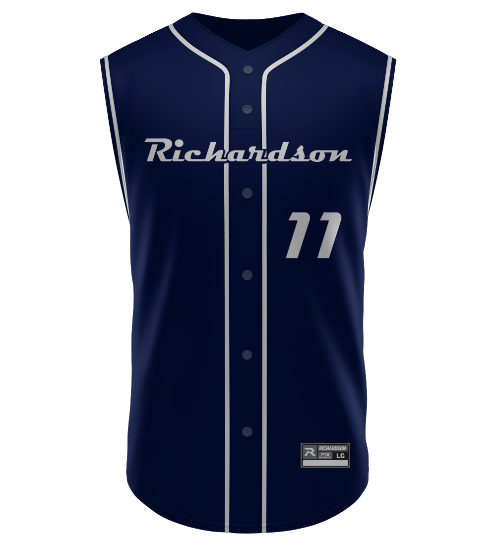 PRO SELECT Hypr Twill Faux Full Button Sleeveless Jersey Design 04
